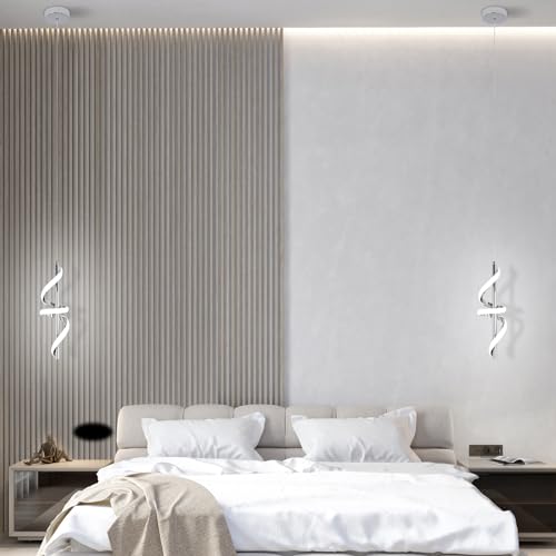 Modern Pendant Light Kitchen Island Lighting 6000K Chrome LED Pendant Light Fixtures Over Island Adjustable Height Pendant Lighting for Kitchen Island Dining Room Bedroom Pendant Lamp