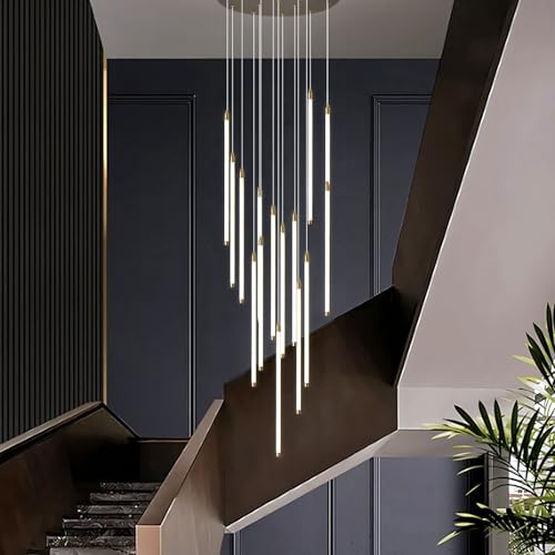 Modern 15 Light LED Chandelier for High Ceilings