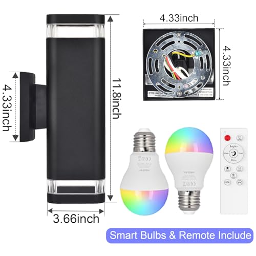 Smart RGB Outdoor Wall Lights (2 Count)