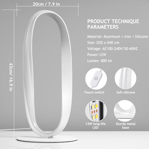 White Circle LED Table Lamp
