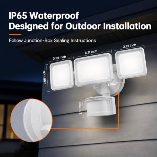 LED Security Light 240° Dual PIR 100 FT Motion Sensor Outdoor