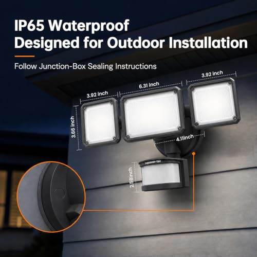 LED Security Light 240° Dual PIR 100 FT Motion Sensor Outdoor