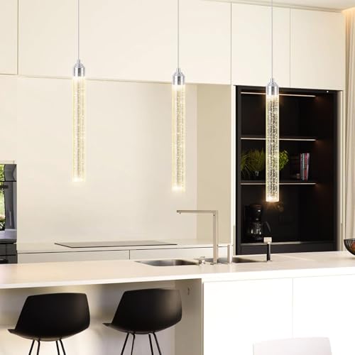 1 Light Modern Crystal Pendant Lighting LED Dimmable Pendant Light Kitchen Island Dining Room