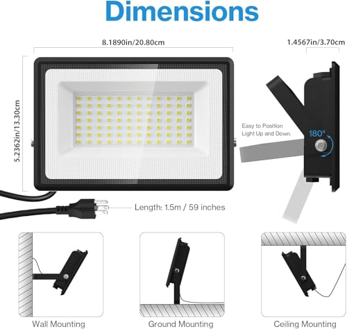 2 Pack 90W LED Flood Light Outdoor (2 Count)