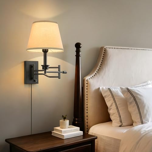 2 Pack 15" Black Swing Arm Wall Sconces