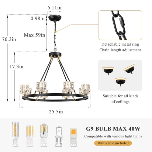 Black Wagon Wheel Chandelier