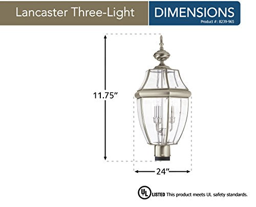 Lancaster Post Lantern in Antique Brushed Nickel