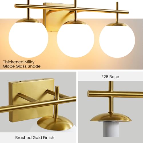Gold Bathroom Light Fixtures (3 Count)