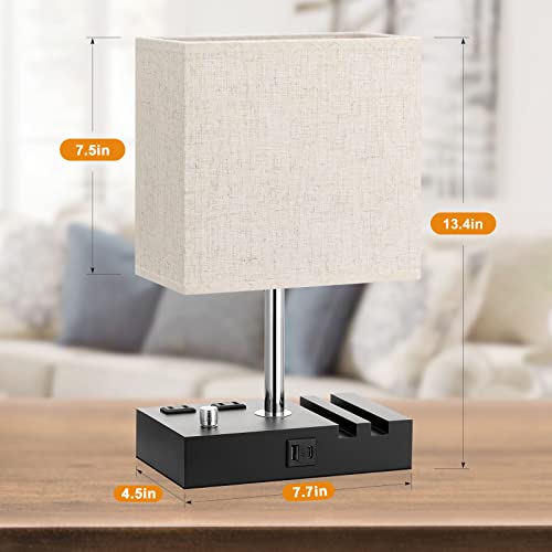 Beige Bedside Table Lamps Set of 2 (2 Count)