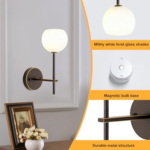 Brown Gold Battery Operated Wall Sconces Set of 2 (2 Count)