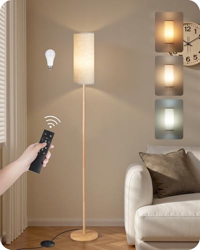 Wooden Textured Pole Lamp