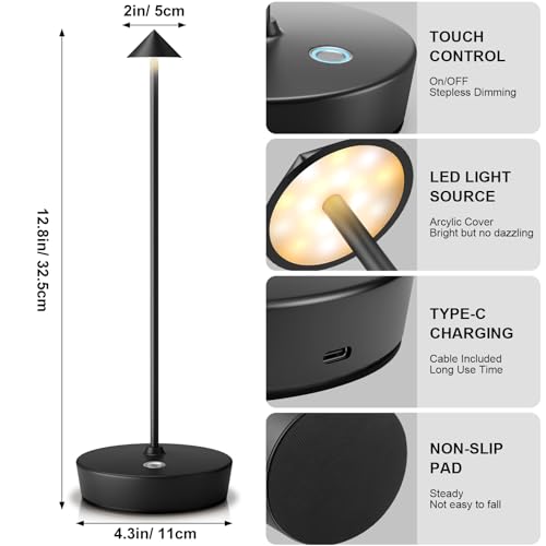 2Pack Rechargeable Cordless Table Lamp (2 Count)