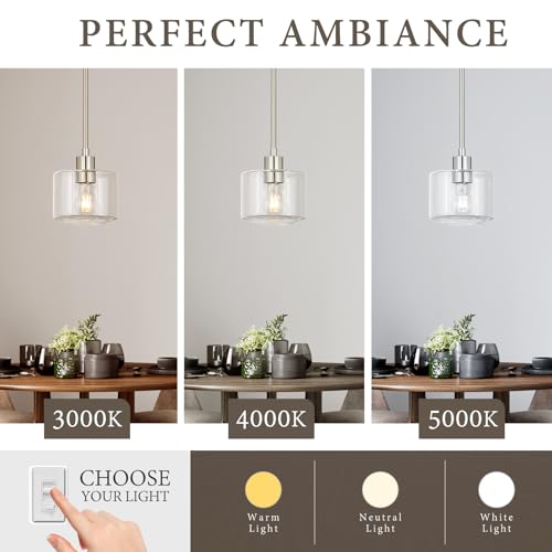 Brushed Nickel Pendant Lights Kitchen Island 2 Pack (2 Count)