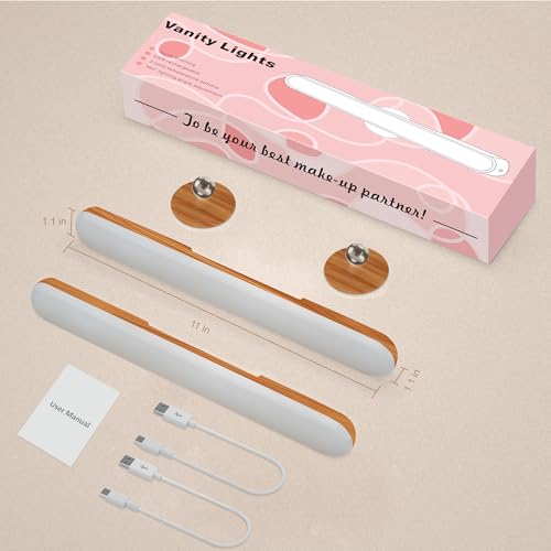 2 Pack Rechargeable Vanity Lights for Mirror (4 Count)