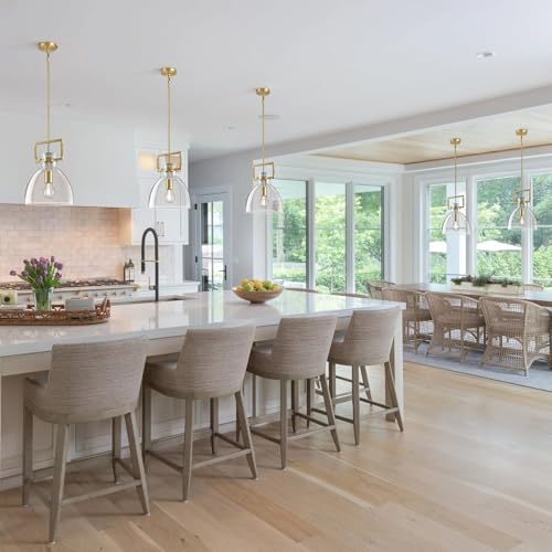 10 Inch Knurled Large Brass Blown Glass Modern Kitchen Island Pendant Light Fixtures