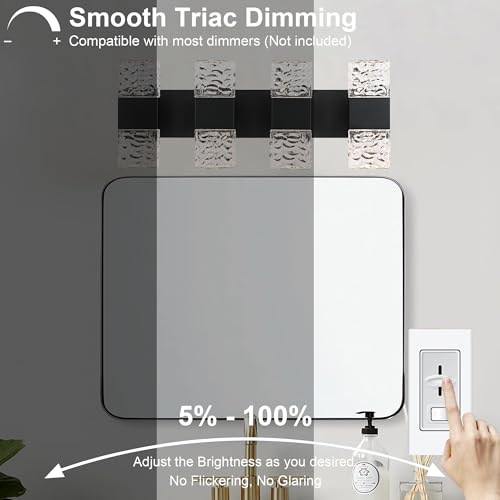 LED Bathroom Vanity Light 32W Crystal Vanity Light Bar 23.6 in