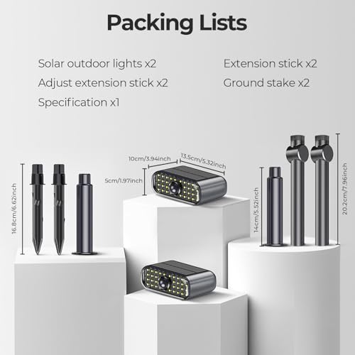 Solar Spot Lights Outdoor (2 Count)