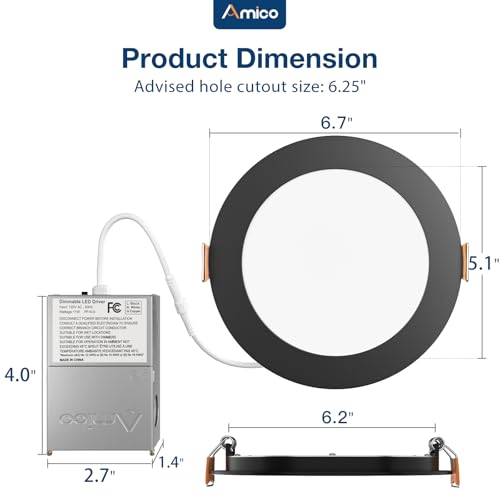 24 Pack 6 Inch LED Recessed Light with Junction Box (24 Count)