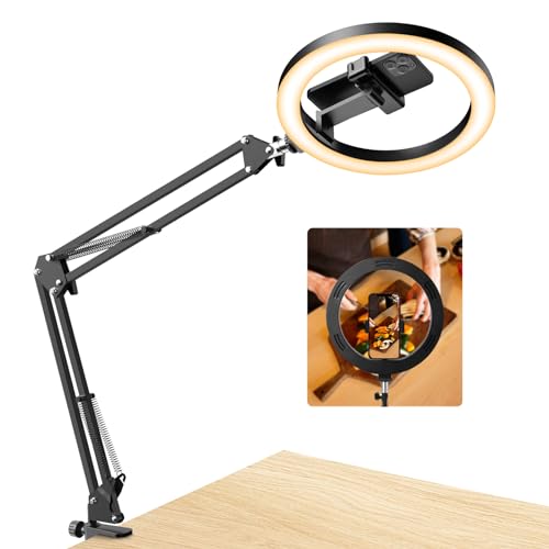 Upgrade Ring Light Overhead Camera Phone Mount for Desk