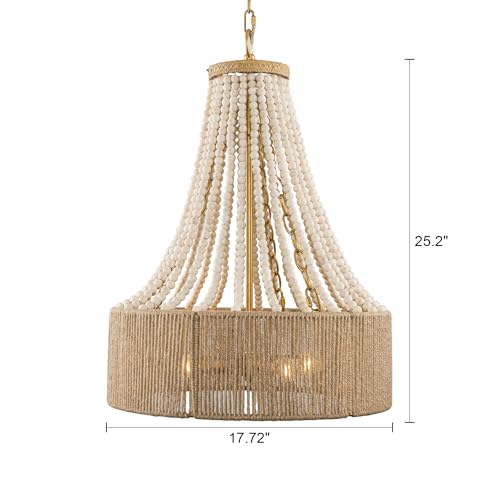 Wood Beaded Chandelier
