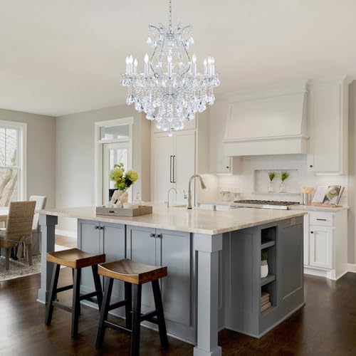 Large Silver Modern Crystal Chandelier Light Fixtures