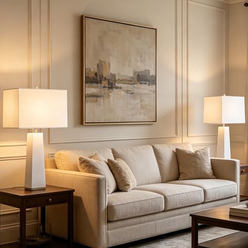 White Rectangle Lamp Shades Set of 2 Medium (2 Count)