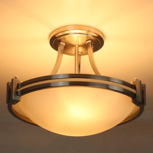 Brushed Nickel Semi Flush Mount Ceiling Light