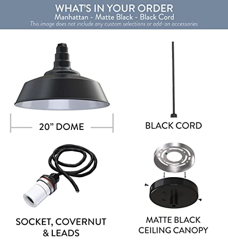 Industrial Pendant Light 20 Inch Extra Large Steel Warehouse