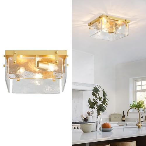 Close to Ceiling Light Fixture Gold Chandelier Modern Farmhouse Flush Mount Ceiling 3