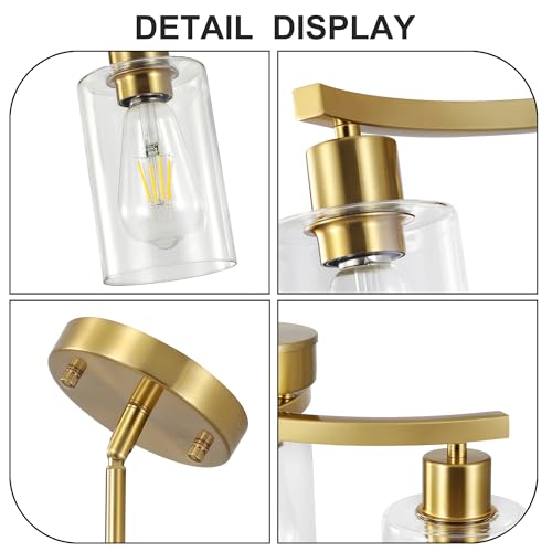 3 Light Brushed Gold Chandelier for Dining Room