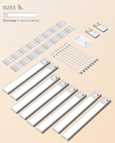 Under Cabinet Lighting with Remote Control (8 Count)
