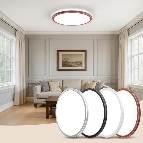 Dimmable LED Flush Mount Ceiling Light Fixture with Remote Control