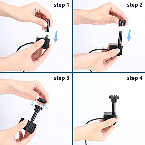 2.5W DIY Solar Fountain Pump with 6 Nozzles & 4ft Flexible Hose