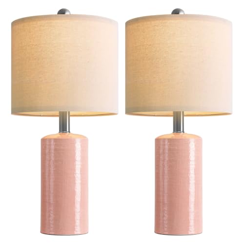 Small Table Lamps Set of 2 for Living Room 20.25" Pink Lamps Bedside Lamps (2 Count)