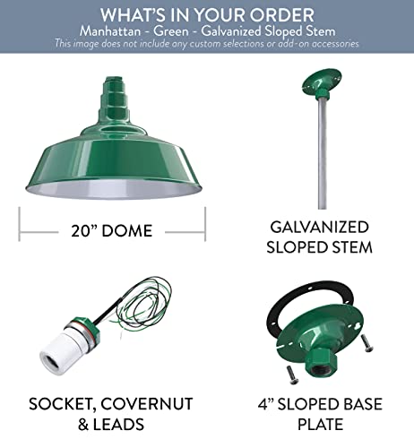 Industrial Pendant Light 20 Inch Extra Large Steel Warehouse Dome