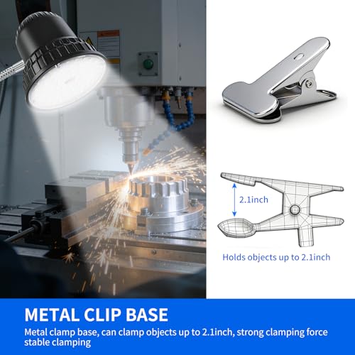 Clamp Light 3000 Lumen Work Light with Strong Metal Clamp Base for Office