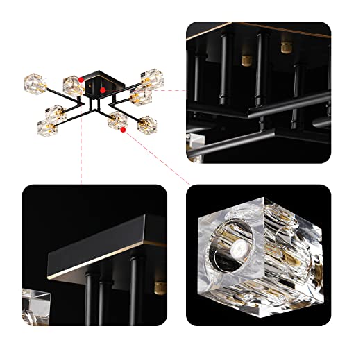 8 Lights Semi Flush Mount Ceiling Light Fixture