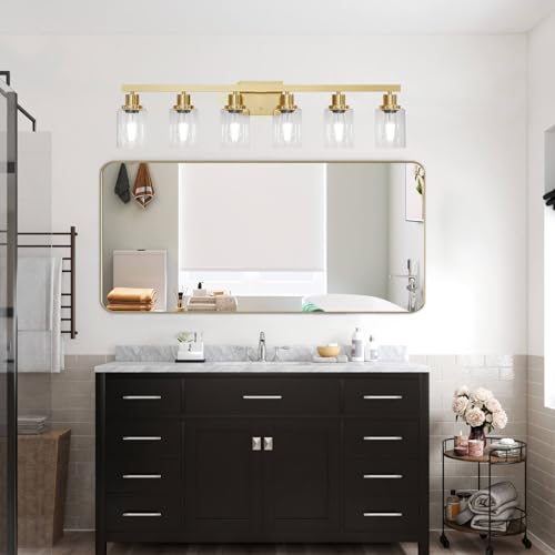 6 Light Gold Bathroom Vanity Light