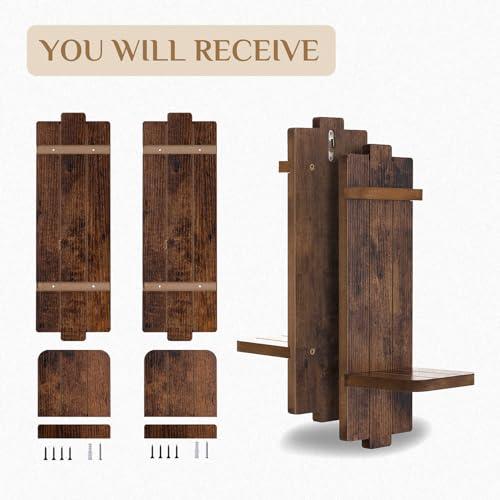 Wood Wall Candle Sconces Set of 2 (2 Count)