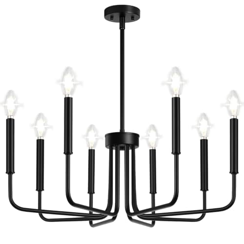 Black 8 Light Chandelier (8 Count)