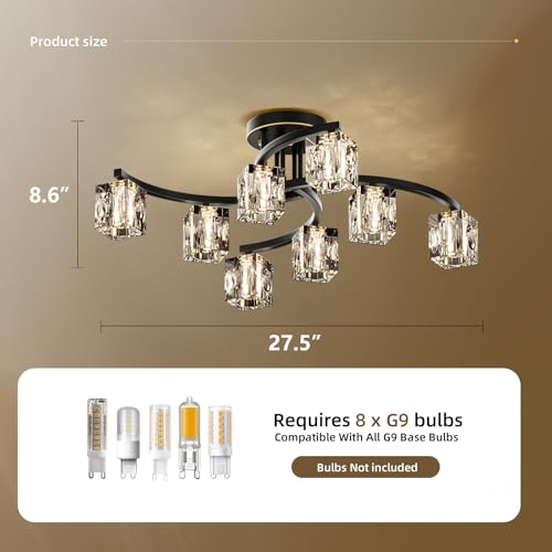 9 Light Modern Crystal Chandelier