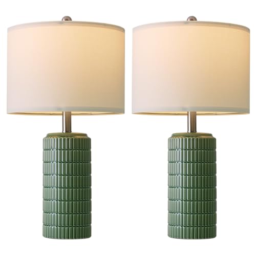 24" Modern Ceramic Table Lamps Set of 2 for Bedroom (2 Count)