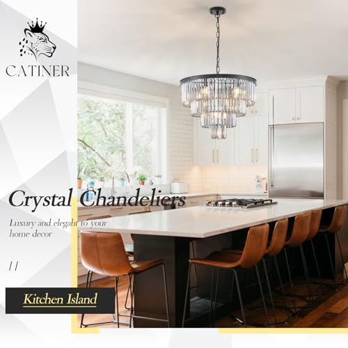 24" Smoke Gray Crystal Chandeliers