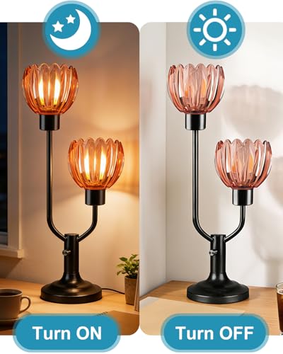 Flower Mid Century Modern Table Lamp for Living Room Dimmable Gift