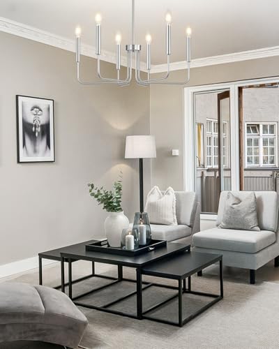 6 Light Brushed Nickel Chandelier