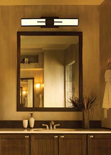 Midtown 23 1 2" White Glass Bronze Bath Bar Modern Wall Light Fixture