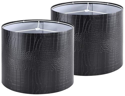 Black Reptile Print Drum Lamp Shade 13"Top x 13"Bottom x 10"High
