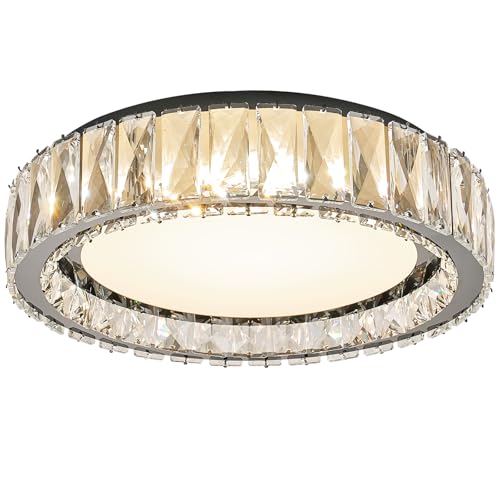 Dimmable Crystal Flush Mount Ceiling Light