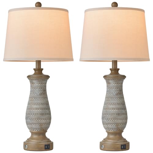 28.5" Farmhouse Table Lamps Set of 2 (2 Count)