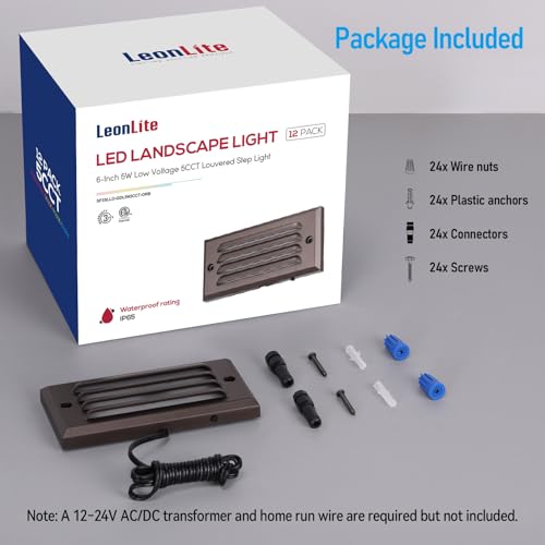 12 Pack 5CCT 6 Inch Low Voltage LED Step Lights Outdoor (12 Count)
